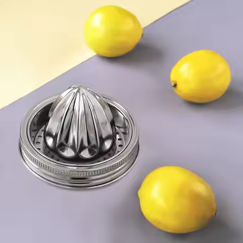 Stainless Steel Juicer Lid Manual Citrus Reamer Citrus Lemon Juice Squeezer for Mason Jars