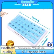 E7G-Monthly Pill Organizer 31 Compartments, 1 Per Day, 4 Week Full Month 31 Day Pill Organizer,Blue