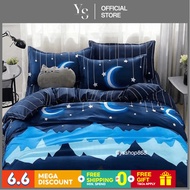 Moon Stars 3in1 Korean Cotton Bedsheet Set (Sizes: Single, Double, Queen)