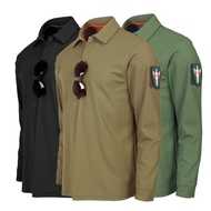 EAGLADE Quick Drying Tactical Polo Long Sleeve T-shirt in Green