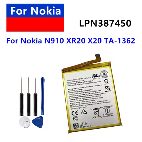 New Replacement Battery LPN387450 For Nokia N910 XR20 X20 TA-1362 4630mAh Battery + Free Tools