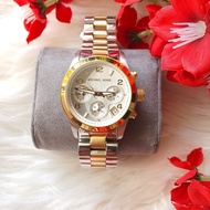 Original Michael Kors Silver Gold Two Tone Chronograph Womens  Watch