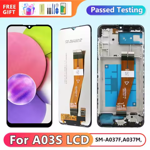 A03S Screen Replacement, for Samsung Galaxy A03s Lcd Display Digital Touch Screen with Frame Assembl