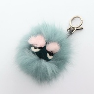 【日本直送】 FENDI FENDI 袋蟲 怪物 包包吊飾 鑰匙圈 皮草 皮革 淺藍色 多色
