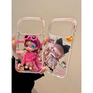 Japanese Korean Sweet Cool Style Striped Bow Little Girl Suitable for ihone17promax Apple 16pro Phon