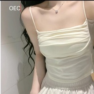 【ks1119.my】 博主们推荐白色小吊带背心女秋冬内搭美背带胸垫一体遮副乳打底修身上衣极速发 【0603U3ZpZW8hB】