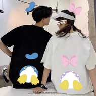 Kaos Couple dengan Desain Cetak Lucu-Gokil, Bahan 100% Kapas, Dukung COD, Unisex, Cocok untuk Hadiah