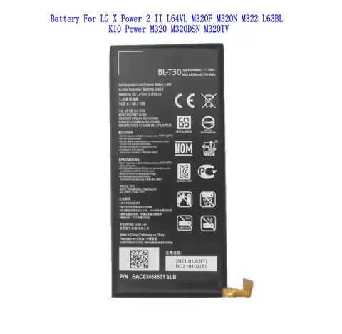 1x BL-T30 4500mAh Replacement Battery for LG X Power 2 II L64VL M320F M320N M322 L63BL K10 Power M32
