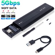 KEBETEME M2 SSD Case NVME SATA Dual Protocol M.2 to USB Type C SSD Enclosure Adapter NVME SATA SSD D