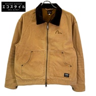 EVISU 2ESEJM6JK6911RXCT แจ็คเก็ตเวิร์คแวร์ฟอกสี สีเบจ ไซส์ S【สินค้ามือสอง】