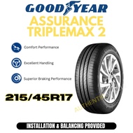 [INSTALLATION PROVIDED] 215/45 R17 GOODYEAR ASSURANCE TRIPLEMAX 2 Tyre for Civic, Corolla, Cerato, Preve, Forte, Elantra