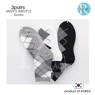 [3pairs] Men's ARGYLE Socks KOREAN fashion socks