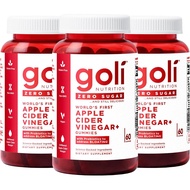 Goli Zero Sugar Apple Cider Vinegar Gummies - ACV with Vitamin B12 and Probiotics - No Sugar Alcohol