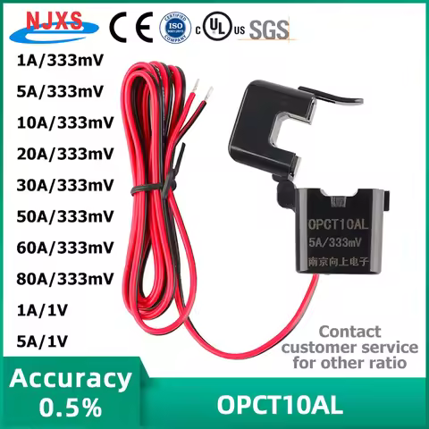 NJXS OPCT10AL Precision Split Core Current Transformer AC 1A 5A 10A 20A 30A 50A 60A 80A / 333mV CT C