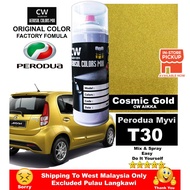 [ Perodua T30 Cosmic Gold ] Touch Up Paint 2K CW Aikka DIY Aerosol Cat Spray Kereta Warna Emas Car