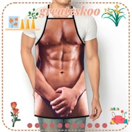 GREATESKOO Muscle Men Baking Apron Novelty Cooking Party Funny BBQ Chef