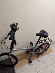 銀灰色摺疊單車 折疊單車 爬山單車 附尾架 電話架