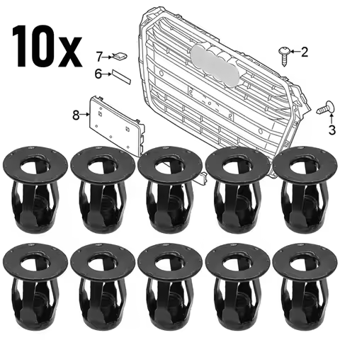 10Pc Car Metal Screw Base Clamp for A3 A4L A6L A8 Q3 Q5 Q7 Trunk Nuts Front Rear License Plate Faste