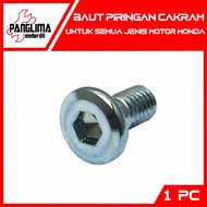 Baut Piringan Cakram 8x17-M8x17-M 8 x 17-M8 Semua Motor Honda Beat FI-Street-Pop-eSP-LED &amp; Vario 125-150 &amp; Scoopy &amp; Spacy &amp; Grand &amp; PCX Baud Disc-Dis