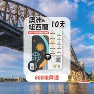 TOPSI - 澳洲 & 紐西蘭 當地極速無限上網卡數據卡電話卡Sim咭 (澳大利亞) 10天