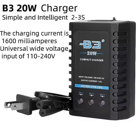 B3 20W Fast Charger for Model Aircraft Fixed-Wing UAV 7.4V 11.1V LiPo Battery Balanced Charging 2-3S