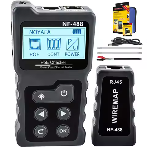 Noyafa NF-488 Network Cable Tester Poe Checker Ethernet Cable Tester Continuity Tester DC Power Swit