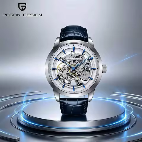 PAGANI DESIGN Brand Fashion Sports Leather Watches Men Luxury Automatic Mechanical Skeleton Waterpro