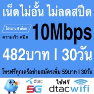 ซิมเทพ DTAC เล่นเน็ตไม่อั้น + โทรฟรีทุกเครือข่าย 24ชม. ความเร็ว 4Mbps 15Mbps 20Mbps 100Mbps (ใช้ฟรี Dtac wifi แบบไม่จำกัด ทุกแพ็กเกจ)