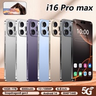 New Smartphone A16 PM 4G/5G Network 6.8inch Full Screen Memory 16GB+1TB Battery 8000mAh Android 14.0