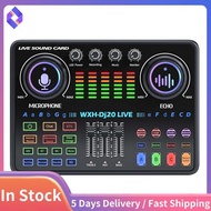DJ20 Studio Sound Card with 48V Microphone System, Reverberation Tech, and Noise Reduction for Cardi