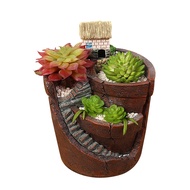 Succulent flower pot resin decoration garden microlandscape resin bonsai castle model flower pot