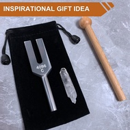 [IpvCQZ]4096 Hz Tuning Fork Crystal Tuning Fork for Healing Medical-Grade with Wood Hammer and Soft 