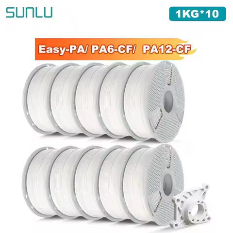 SUNLU 10KG Easy-PA/PA6-CF/ PA12-CF Filament 1.75mm 1KG Carbon Fiber-Textured Nylon Filament for Indu
