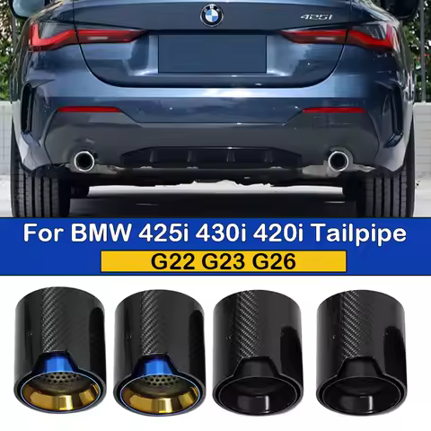For BMW 4 Series G22 G23 G26 420i 425i 430i M Performance Carbon Fiber Exhaust Outlet Nozzle Tailpip