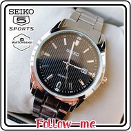 [In stock] Original Seiko 5 21 Jewels Automatic Watch for Men Luminous waterproof calendar Silver Stainless steel stra