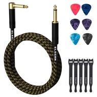 Guitar Cable 30 Feet -Right Angle to Straight Instrument Cable-Gold Plated Nylon Braided-90 Degree 1