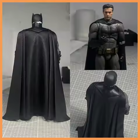 Handmade 1/9 Scale Classic Handsome Bat Hero Black Cloak Accessories fit JL bvs Action Figures Body