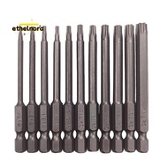 For 1/4" Hex Shank 75mm Length Steel Star 6 Point  Driver Kit Tool Screwdriver Bit