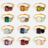 T Titanium Steel Multicolor Zircon December Birthstone Ring Plain Ring