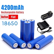 3.7V Battery Rechargeable LI-ION Battery 18650 4200mAH ( Flat / Button )