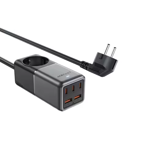 ACEFAST 75W GaN Charger Desktop Charging Station PD3.0 Fast Charger 3 USB-C 2 USB-A for MacBook Pro 