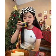 Moodie | Borip Fabric Crop Top with Many Cute Graphic Crop Top Women Cute Top