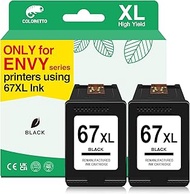 COLORETTO 67 XL 3YM57AN Remanufactured Printer Ink Cartridge Replacement for HP 67XL 67 XL to use wi