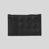 BOTTEGA VENETA Intrecciato Zippered Card Case Black 755985