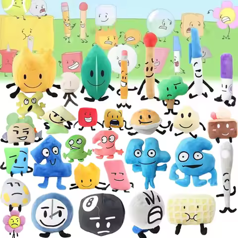 Battle for Dream Island Plush Toys BFDI Leafy Firey Flower Waterdrop Bubble Stuffed Dolls Animal Pla