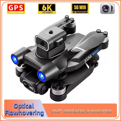 S136 GPS Drone 4K Professional 8K Dual ESC Camera Optical Flow Positioning Obstacle Avoidance Brushl