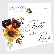 Fall Wedding Save the Date Cards, Set of 50 Save the Date Postcards, Fall Colors Save the Date Cards