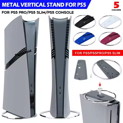 5 COLORS Metal Vertical Stand For PS5 PRO/PS5 SLIM/PS5 Disc and Digital with Screw Base Bracket Stan