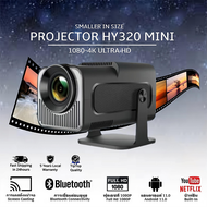 HY320 โปรเจ็กเตอร์ Android 11.0 WiFi/Bluetooth 1080P-4K ความสว่างสูง (เสียงรบกวนต่ำ)