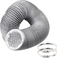 Dryer Duct Hose 4 inch by 12 Feet, Abuff Flexible 4-Layers Aluminum Dryer Vent Tube Transition Duct with 2 Screw Clamps Great as HVAC Duct, Clothes Dryer Duct, Air Duct